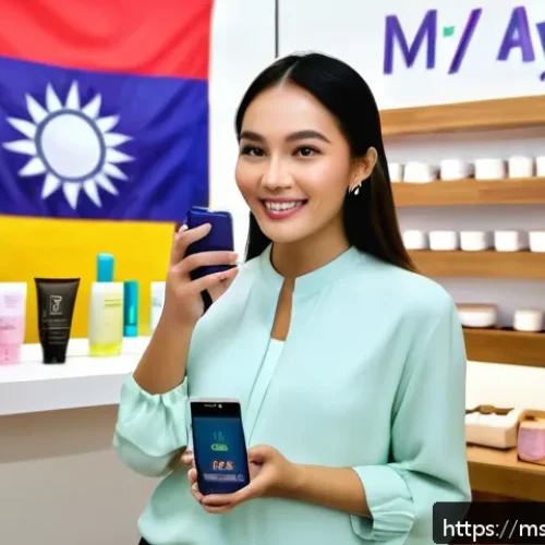 Home 17 라이브 커머스와 SEO의 관계 - A vibrant live commerce scene in a modern Malaysian home setting, featuring a young female presenter...